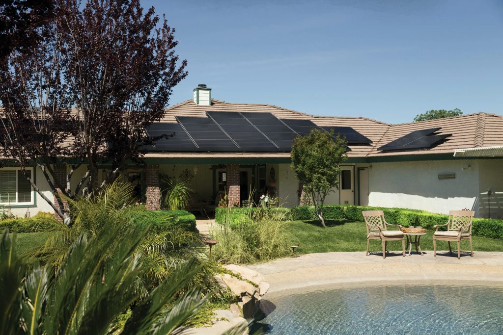 home with solar panel